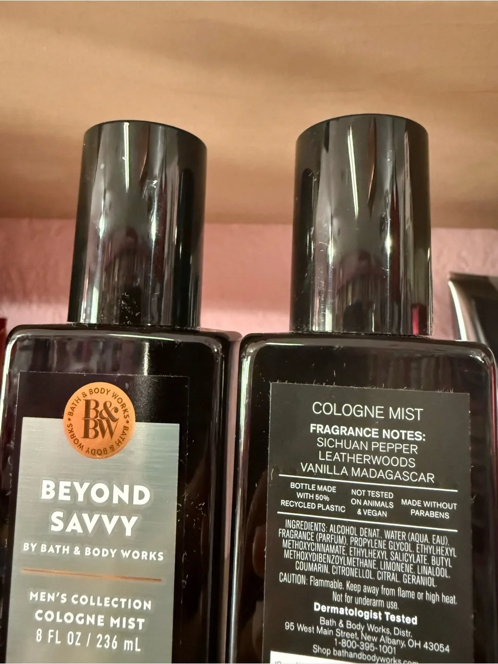 2 Bath & Body Works Beyond Savvy Men's Cologne Mist - Black